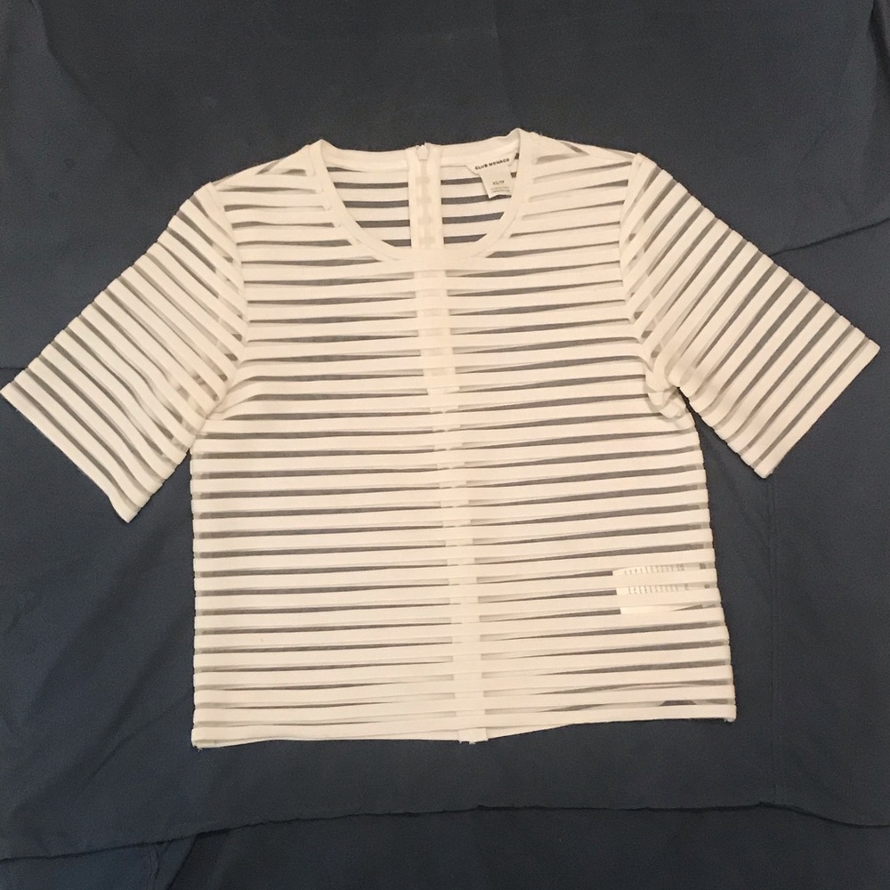 Club Monaco partially sheer top, XS
